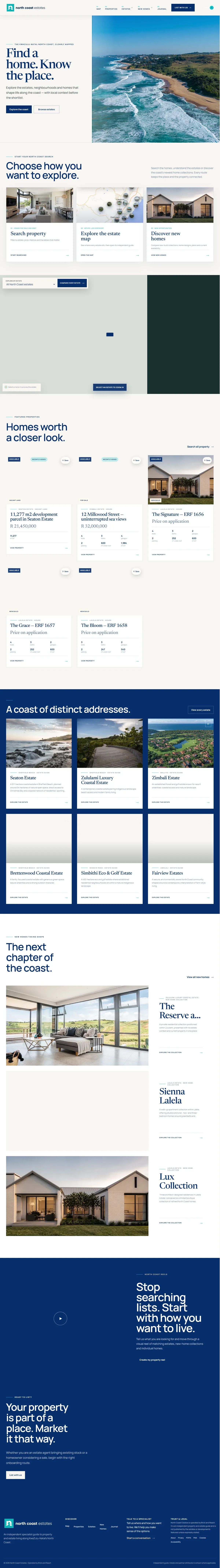 Actual published website screenshot: northcoastestates.com