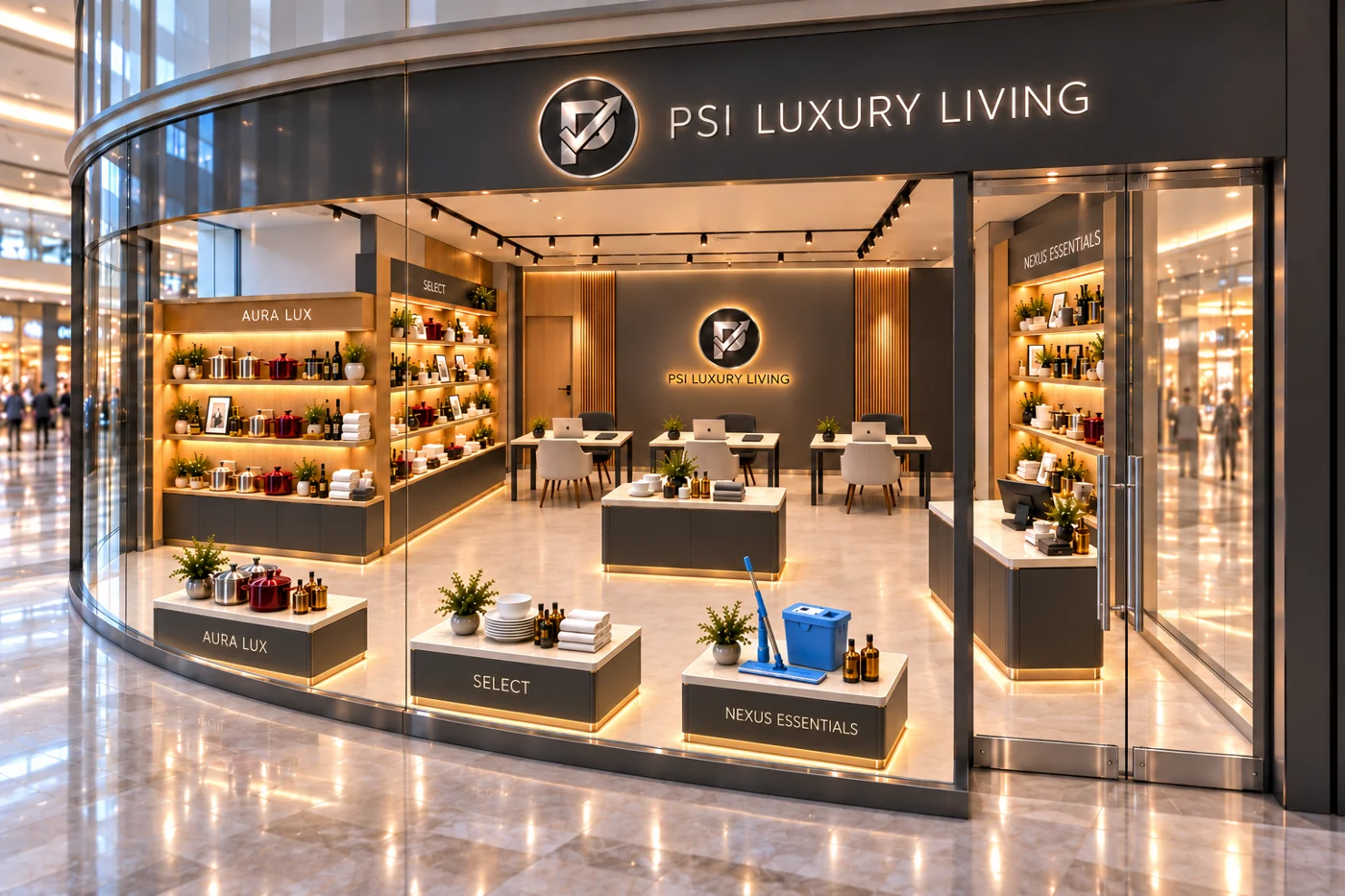 PSI Luxury Living AI-assisted shopfront concept
