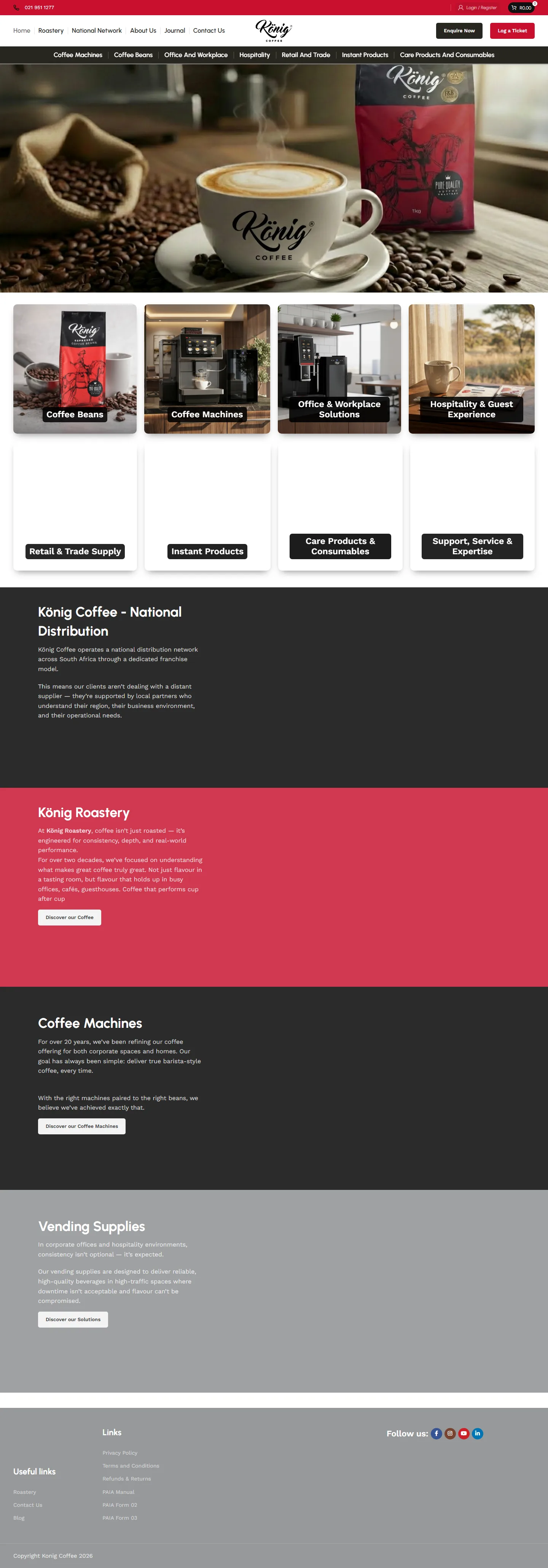 König Coffee — products and brand presentation